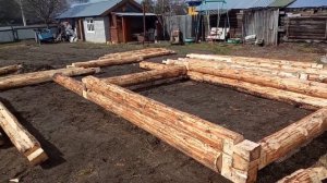 Строим баню первый раз ,часть 1,сруб,фундамент,.