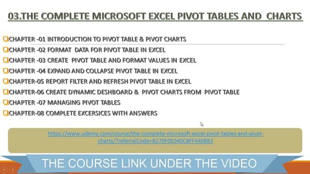 Learn Pivot Table in excel | Pivot Charts|Excel Course| Excel online Courses | Excel 2016| смотреть онлайн