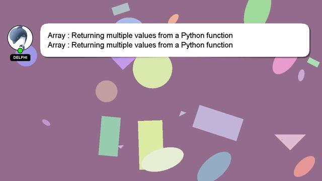 Array : Returning multiple values from a Python function смотреть онлайн