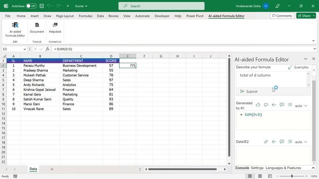 Write Excel Formula using Artificial Intelligence (AI) | ChatGPT | Vivekananda Sinha | Video 310 смотреть онлайн