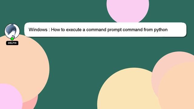 Windows : How to execute a command prompt command from python смотреть онлайн