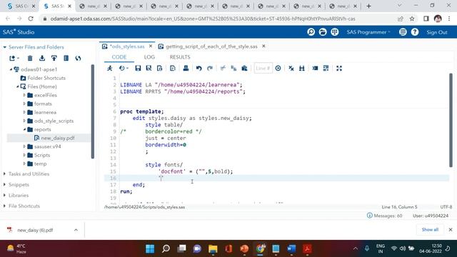 ODS in SAS - 4| Edit the Table, Grid and Content in a ODS Styletemplate | Learnerea смотреть онлайн