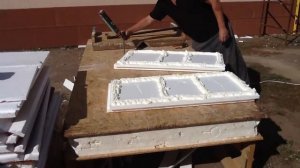 Монтаж термопанели с мраморной крошкой "Народная"