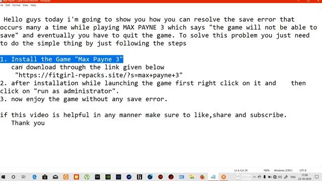 MAX PAYNE 3 SAVE ERROR FIX (EASY AND QUICK) смотреть онлайн
