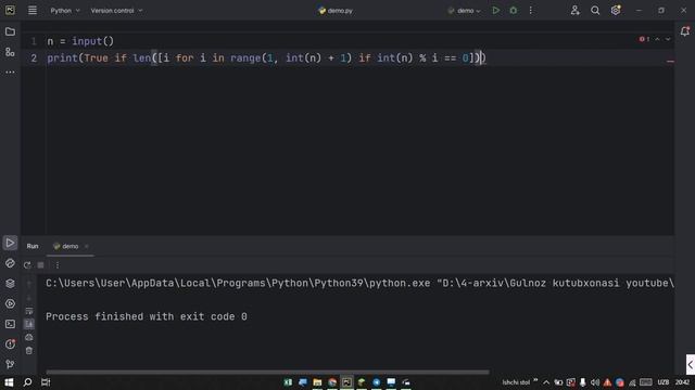 Python tub sonlarni aniqlash 1 qatorda смотреть онлайн