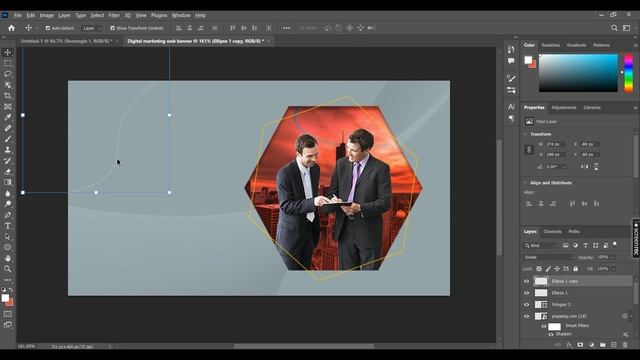 Professional Web banner design - Adobe photoshop tutorial смотреть онлайн