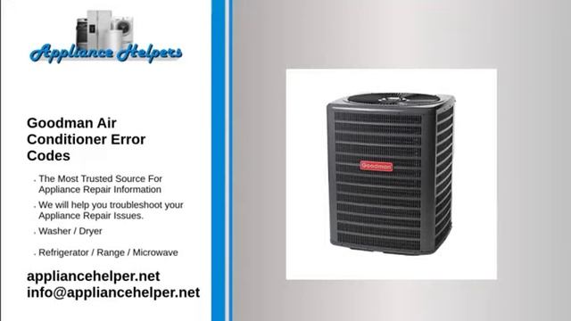Goodman Air Conditioner Error Codes смотреть онлайн