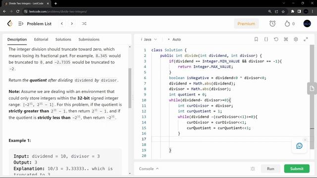 29.Divide Two Integers #leetcode using JAVA | Beats 100% | Easy and optimized solution in Hindi смотреть онлайн