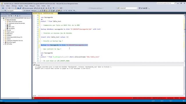 SQL Backup : Découvrez l'importance des BACKUP et des RESTORE des LOGS sur SQL. (exemple simple) смотреть онлайн