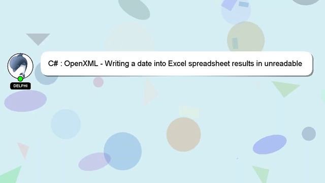 C# : OpenXML - Writing a date into Excel spreadsheet results in unreadable content смотреть онлайн