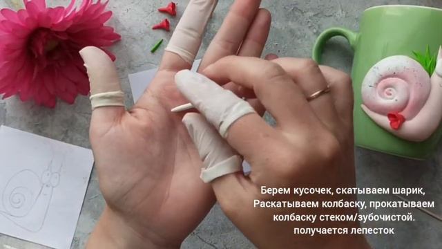 Мастер-класс: Декор кружки "Улитка" из полимерной глины FIMO/polymer clay tutorial смотреть онлайн