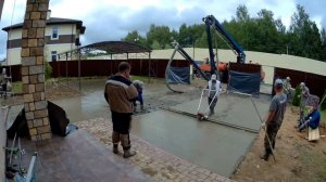 Бетонирование парковки 150 кв.м. - процесс работы