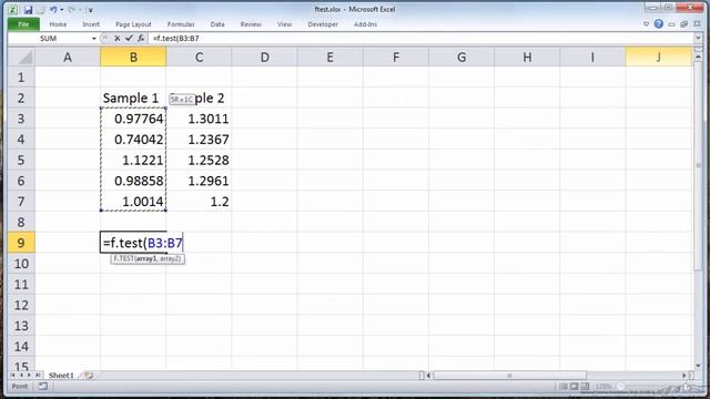Implementing an F-Test in MATLAB and Excel смотреть онлайн