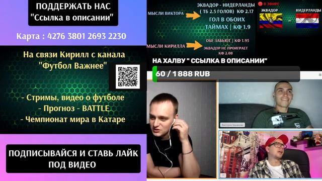 ЧМ КАТАР 2022 | Эквадор - Нидерланды | Смотрим, обсуждаем и разбираем игру | ПРОГНОЗ НА ФУТБОЛ смотреть онлайн