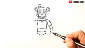 Как нарисовать ФНАФ Глэмрок Фредди
