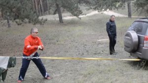 Испытание лебедки Зубр 4т