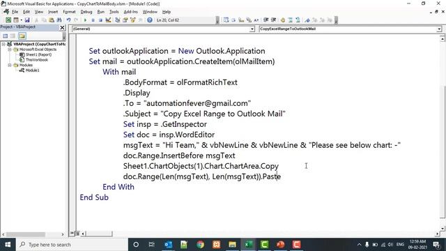 Inserting Chart in Email Body | VBA Outlook Automation | Advanced VBA Tutorial in Hindi смотреть онлайн