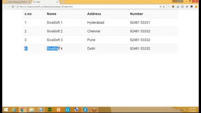 bootstrap tables concept explanation | Siva Soft Online Training смотреть онлайн
