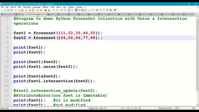 Python FrozenSet Collection with Union, Intersection Operation | Python union() intersection() |#10 смотреть онлайн