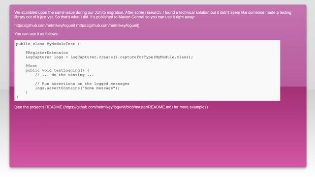 How to test logging in junit5? смотреть онлайн
