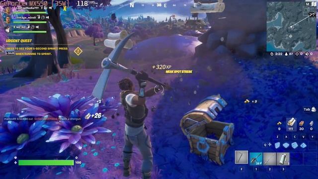 ? NVIDIA GeForce MX550 (35W) - Fortnite gameplay benchmarks (1080p) смотреть онлайн