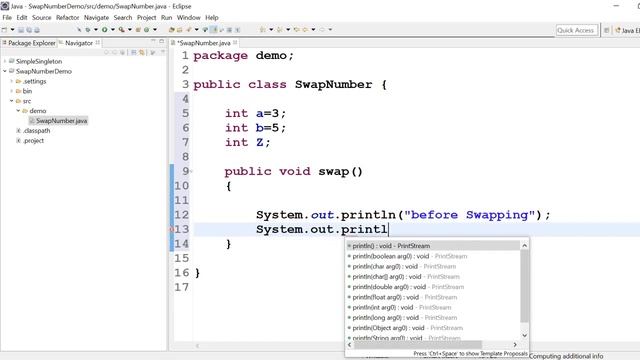 Java program to swap two numbers using third variable || Eclipse смотреть онлайн