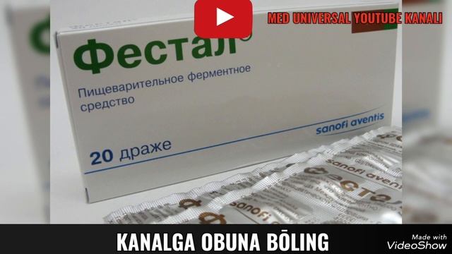 FESTAL TABLETKASI HAQIDA MA'LUMOT. FESTAL DRAJESI HAQIDA MA'LUMOT. #FESTAL #ФЕСТАЛ
