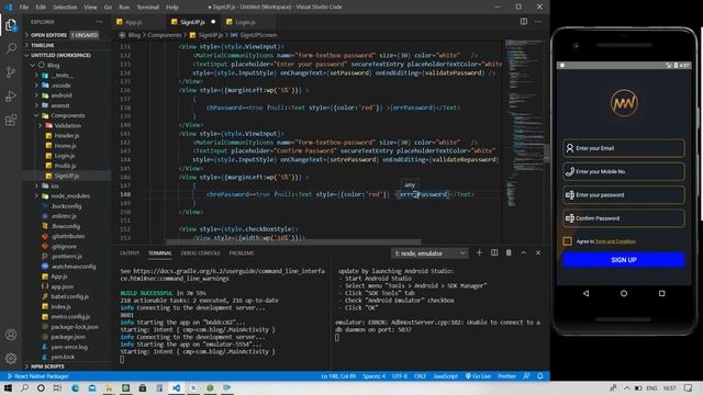 Validation In SIGN UP Screen in React Native in Hindi смотреть онлайн
