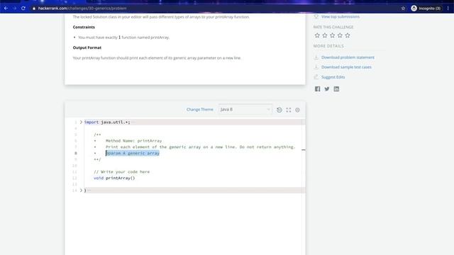 Day 21 : Generics : Hacker Rank : Java : 30 Days of Code смотреть онлайн
