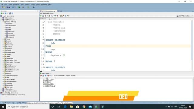 Set Operators in Oracle with ExamplesUNION,UNION ALL,INTERSECT & MINUS || Oracle Database Tutorial смотреть онлайн