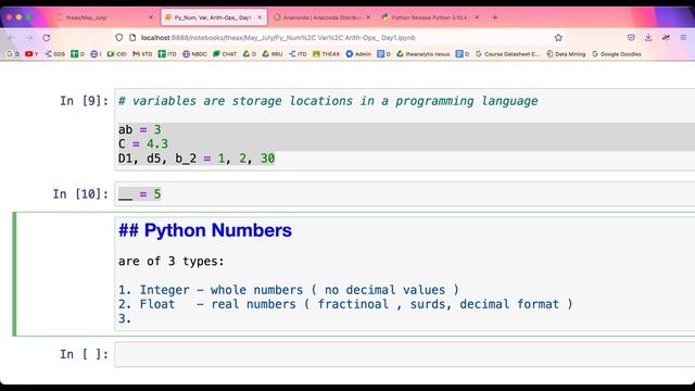 Day 2 | Python Numbers, Operators In Python, Arithmetic Operators, Variables In Python смотреть онлайн