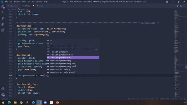 HTML-CSS Tutorial Lesson 111: Styling the Testimonial Section (Website #1 part-23) смотреть онлайн