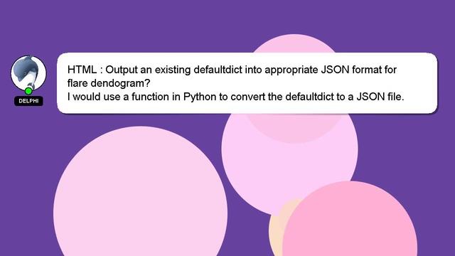 HTML : Output an existing defaultdict into appropriate JSON format for flare dendogram? смотреть онлайн