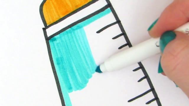 How to Draw Baby Bottle Rattle Pacifier | Teach Drawing for Kids Toddlers Coloring Page Video смотреть онлайн