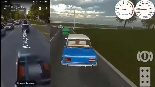 Сравнение карты из игры Russian Classic Car Simulator с реальным городом