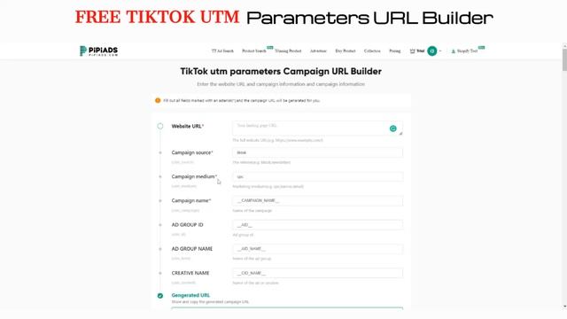 How to make UTM parameter URLs for Tiktok? PiPiADS UTM Tracker смотреть онлайн