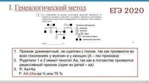 ГОТОВИМСЯ К ЕГЭ ПО БИОЛОГИИ. Методы исследования генетики человека. РЕШЕНИЯ ЗАДАЧ НА РОДОСЛОВНЫЕ