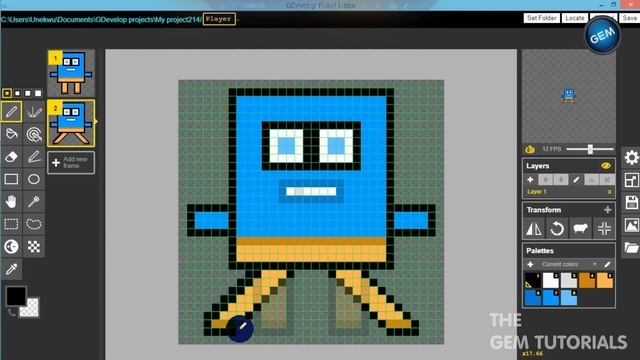 Basics of piskel (Player creation) : GDevelop 5 смотреть онлайн