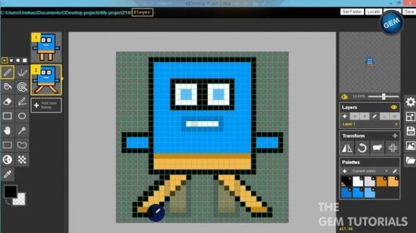 Basics of piskel (Player creation) : GDevelop 5