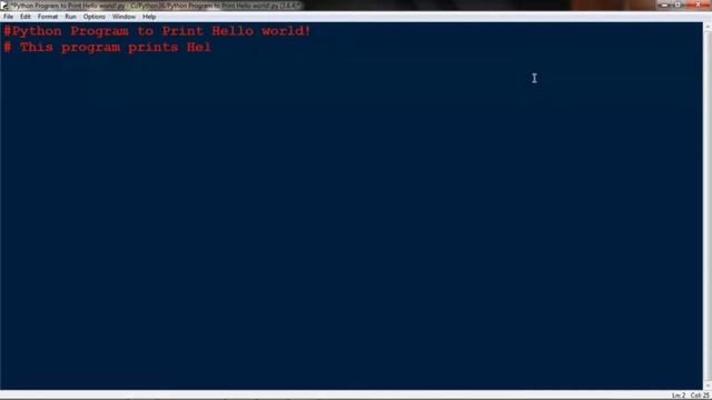 Python Program to Print Hello world! смотреть онлайн