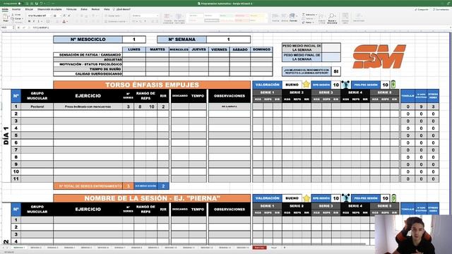 Tutorial Excel PROGRAMACIÓN del ENTRENAMIENTO con CUANTIFICACIÓN AUTOMÁTICA смотреть онлайн