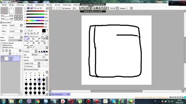 как рисовать нож в башке PaintTool SAI Ver.1 смотреть онлайн