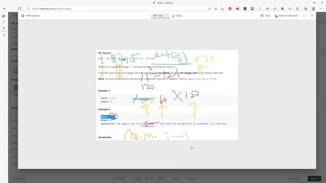 LeetCode 69 | Sqrt(x) | Binary Search | Java смотреть онлайн