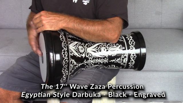The 17'' Black Wave Zaza Percussion Engraved Egypt Style Darbuka Doumbek Darbuka Planet смотреть онлайн