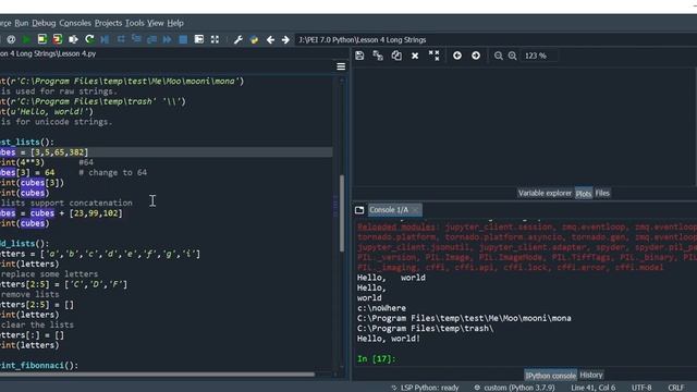 Lesson 4 Long Strings. Learning Python. смотреть онлайн