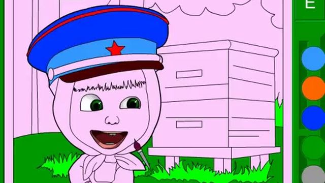 Раскраска Маша Милиционер. Masha The policeman. Игра онлайн. смотреть онлайн