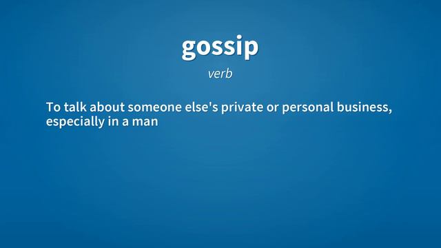 Gossip | Meaning Of Gossip