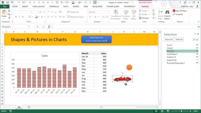Use shapes to enhance your Excel charts смотреть онлайн