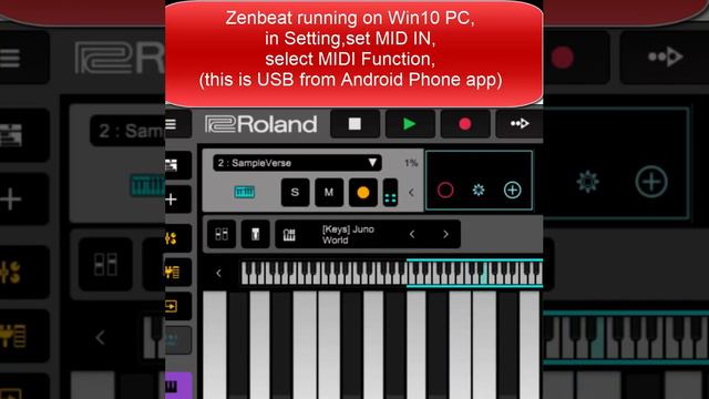 Android USB MIDI to PC (Zenbeat - Audanika app) demo смотреть онлайн