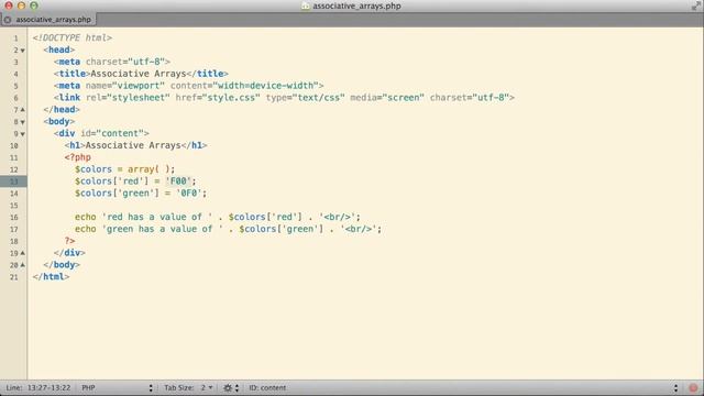 PHP11.0 Associative Arrays смотреть онлайн